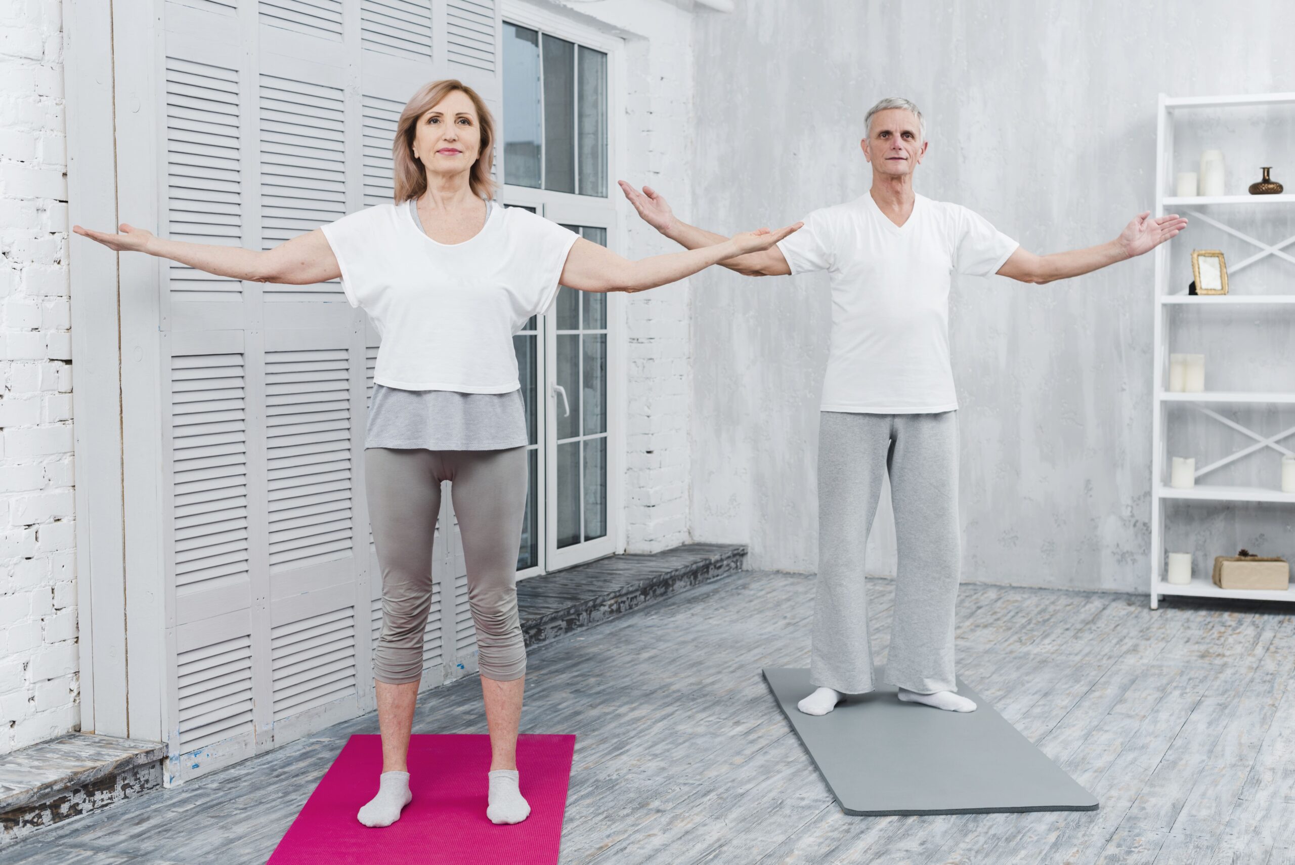 Senior-friendly visual representing balance exercises seniors.