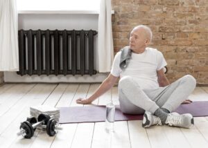 Senior-friendly visual representing lung health exercises seniors.