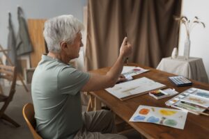 Senior-friendly visual representing memory exercises seniors.