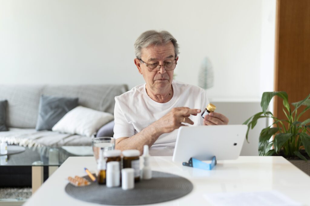 Lifestyle image of seniors related to save medication costs seniors.